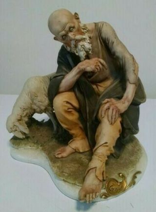 Capodimonte Giuseppe Cappe Porcelain Figurine " The Pastor Napoletano " Rare