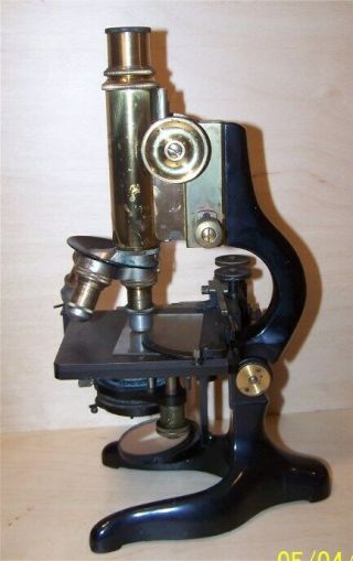 1920 Ernst Leitz Wetzlar Microscope 201175 with B&L Stage & Condenser,  Case 2