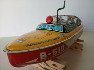 Wind up Boat B - 510 Commander Tin Bandai - Japan 2