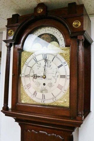Rare Antique C1760 English 8 Day Moonphase Regulator Longcase Grandfather Clock 4