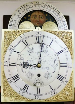 Rare Antique C1760 English 8 Day Moonphase Regulator Longcase Grandfather Clock 9