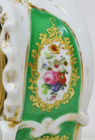 Antique French Empire 8 Day Bell Striking Hand Painted Porcelain Mantel Clock 7