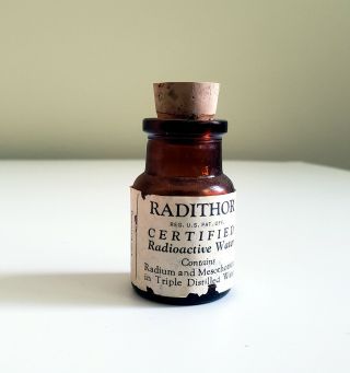 Rare Vintage 1920s Radithor Certified Radioactive Water Medicine Bottle Radium