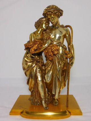 Moreau Double Figure Gilt Bronze Sculpture - Circa 1890/1900