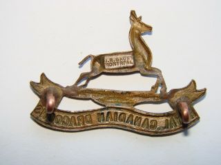 Canada WW1 CEF Cap Badge The Royal Canadian Dragoons maker JR GAUNT MONTREAL 2