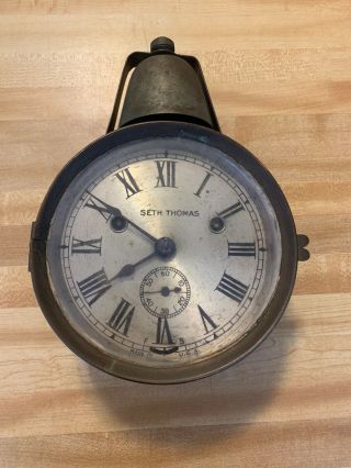 Rare Seth Thomas Yacht’s Bell / Ship’s Bell Over Clock Antique