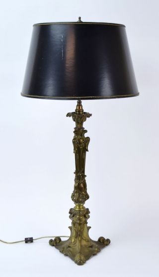 Vintage Bronze Louis Xv Style 4 - Light Table Lamp