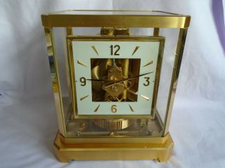 RARE SQUARE DIAL 1965 VINTAGE JAEGER LECOULTRE ATMOS CLOCK 528 - 6 FULLY SERVICED 2