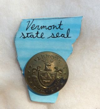 Civil War Era Vermont State Seal Coat Button
