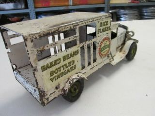 Metalcraft Vintage Toy Hienz Delivery Box Truck Stamped Steel Pressed Steel 3