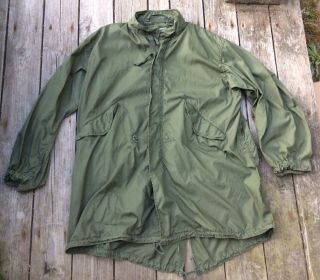 Us Military Issued Vietnam War Era M - 65 Fishtail Parka With Hood 1972