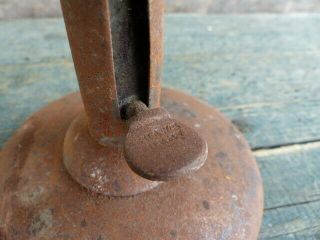 antique primitive hogscraper candlestick signed by maker 7.  25 inches tall aafa 2