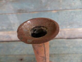 antique primitive hogscraper candlestick signed by maker 7.  25 inches tall aafa 3