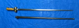 Vintage Wwi 1886 Numbered French Model Lebel Bayonet With Scabbard Rosalie