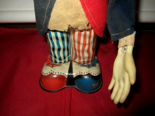 Vintage Battery operated Tin Toy clown Made In Japan Lighted Ball Moves 4
