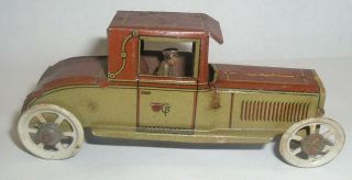 1915 Era G.  Fischer Germany Gf Coupe Automobile Car Driver Tin Litho Penny Toy