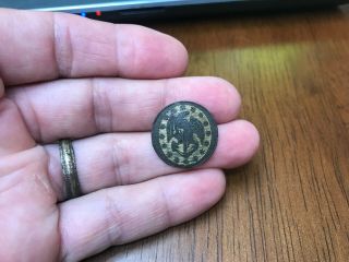 Dug Pre Civil War 1 - Piece Navy Coat Button With Great Gold