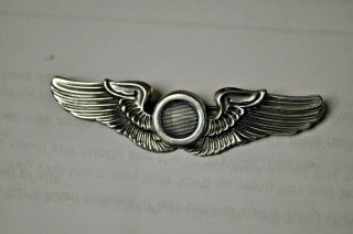 Ww2 Us Army Air Force Sterling Observer Wing Badge 3 1/4 Meyer Ny