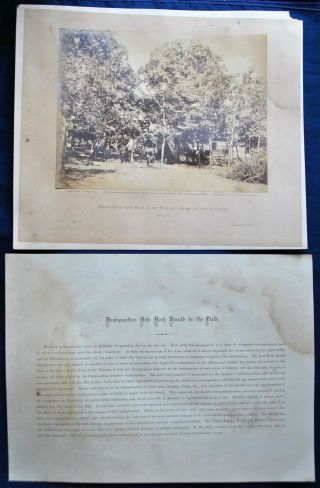 1863 Photo,  Head - Quarters York Herald,  Army Of The Potomac & Document