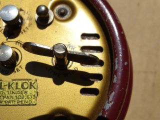 KAL KLOK NOVELTY TAPE MEASURE CALENDAR ROTARY DIAL SHELF CLOCK VINTAGE 1930 ' s 11