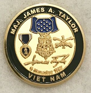Us Army Numbered Challenge Honor Coin Major James A.  Taylor,  Medal Of Honor