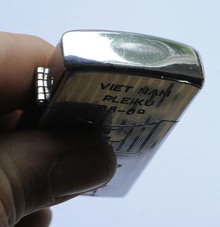 Vintage 1968 - 69 Vietnam Pleiku Engraved Zenith Lighter Snoopy Flying Ace N CE 6