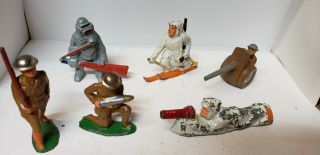 Vintage Barclay,  Manoil,  Lead Figures Snow Soldiers & Others