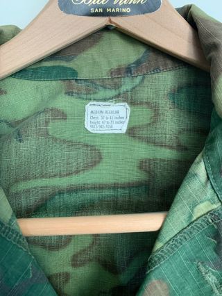 US Marine 1969 ERDL Vietnam Rip Stop Camo Shirt - Jacket MED - REG 2