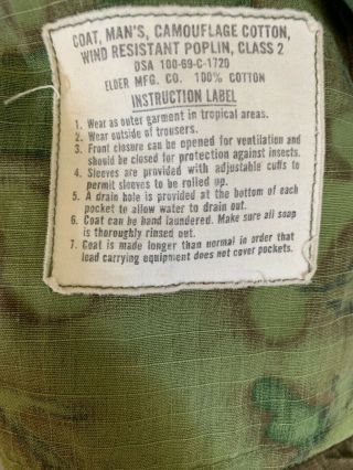 US Marine 1969 ERDL Vietnam Rip Stop Camo Shirt - Jacket MED - REG 4