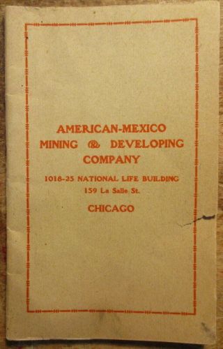 1903 American - Mexico Mining Co Chicago Velardena Mexico Testimonials Pamphlet