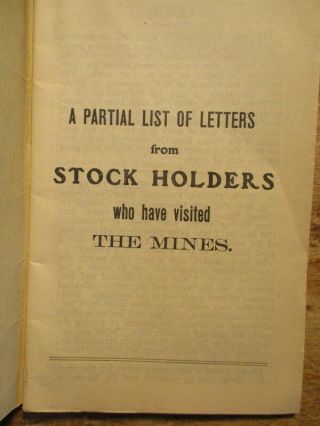 1903 American - Mexico Mining Co Chicago Velardena Mexico Testimonials Pamphlet 2