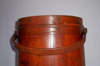 Vintage Antique Primitive Wooden Firkin Sugar Bucket Maine England 2