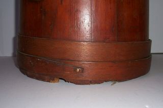 Vintage Antique Primitive Wooden Firkin Sugar Bucket Maine England 4