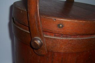 Vintage Antique Primitive Wooden Firkin Sugar Bucket Maine England 7
