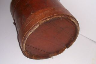 Vintage Antique Primitive Wooden Firkin Sugar Bucket Maine England 9