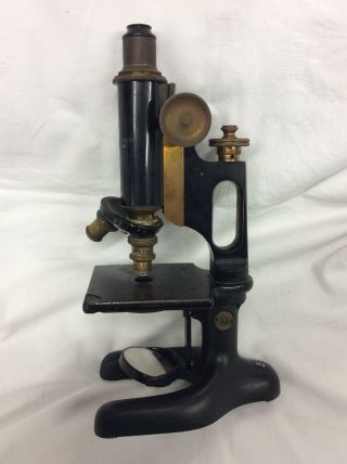 Vintage Antique Bausch & Lomb Brass Microscope w/ Dovetailed Wood Case 2