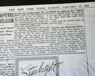 MALMEDY MASSACRE American Captives Killed Battle of the Bulge WWII1945 Newspaper 4