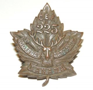 Ww1 Ww2 Canadian 225 Cef Cap Badge Kootenay Battalion British Columbia Ob Allan