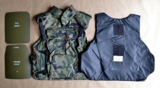 Tactical Bullet Proof Vest,  Ballistic Inserts 2 Cammos Ii & Iv Level 14.  5 Kg