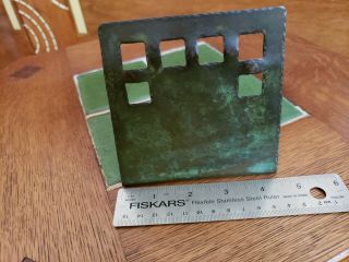 Forest Craft Guild Arts Crafts Stickley Era Hammered Copper Cut Out Book Ends 2