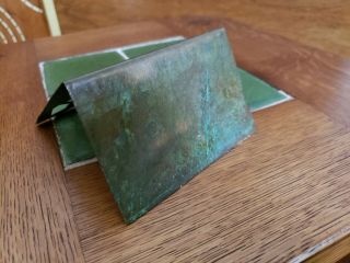 Forest Craft Guild Arts Crafts Stickley Era Hammered Copper Cut Out Book Ends 5