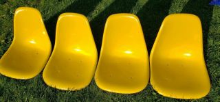 Eames Yellow Shell Fiberglass Vintage Herman Miller Chair Narrow Mount Qty 4