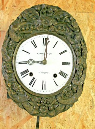 Antique Big Clock Comtoise 2 Weight Chime Clock Repeat The Sound