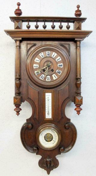 Antique Wall French Clock Walnut Henry Ii 1880th Japy FrÉres