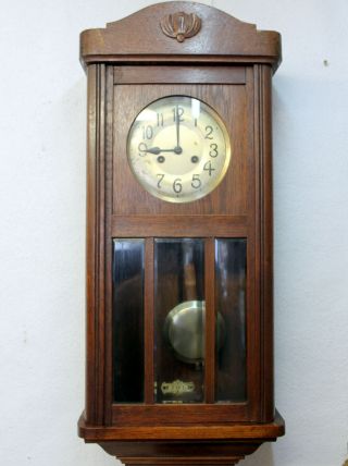 Antique Wall Clock Chime Clock Regulator 1920th Friedrich Mauthe Schwenningen