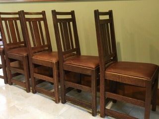 LIMBERT ARTS AND CRAFTS,  MISSION,  DINING CHAIRS - VERY GOOD, 12