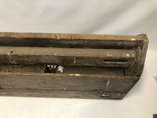 Old Vintage Antique Large Wooden Carpenters Tool Box Primitive Carrying Caddy 3