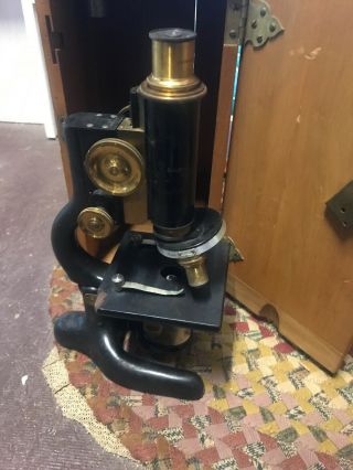 Antique Bausch & Lomb Patent 1915 Monocular Microscope With Extra Lens