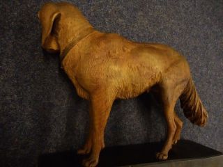 ANTIQUE BLACK FOREST CARVED WOOD SAINT BERNARD DOG - BRIENZ - WALNUT WOOD CARVING 5