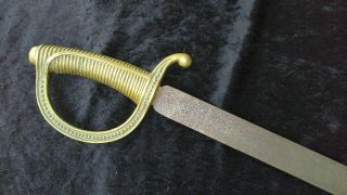 Antique 1800s Spanish Artillery Briquet Saber Sword Marked Blade